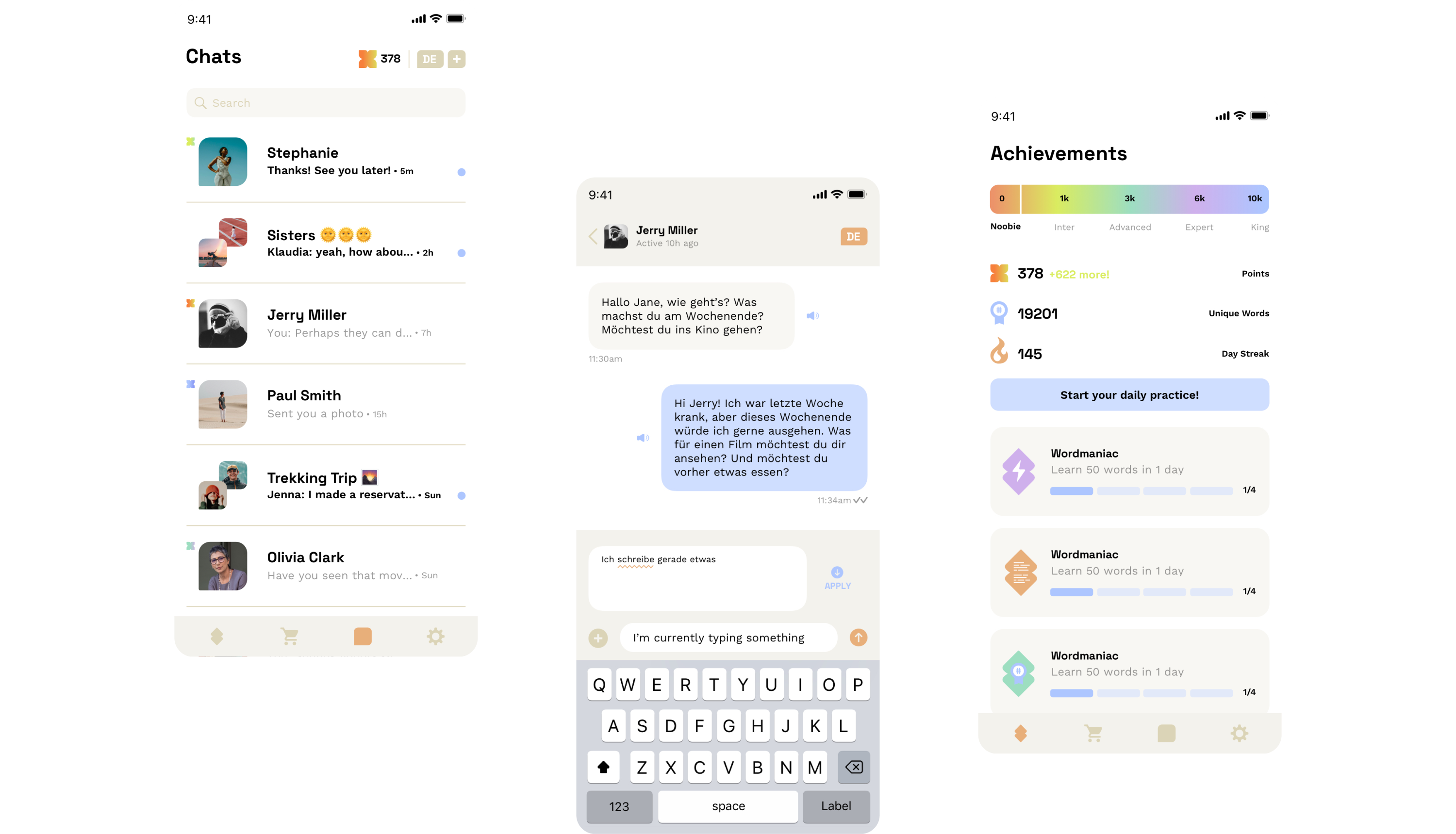 An image showing a few key screens of the NAMA app.